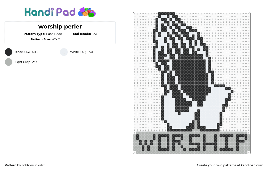 worship perler - Fuse Bead Pattern by riddimsucks123 on Kandi Pad - white,beige,dnb,woship,subfocus,dimension,culture shock,1991