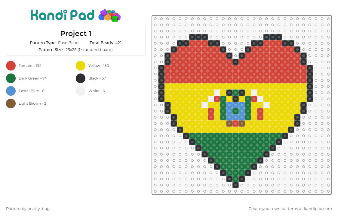 Project 1 - Fuse Bead Pattern by beatty_bug on Kandi Pad - jamaica,hearts,flags