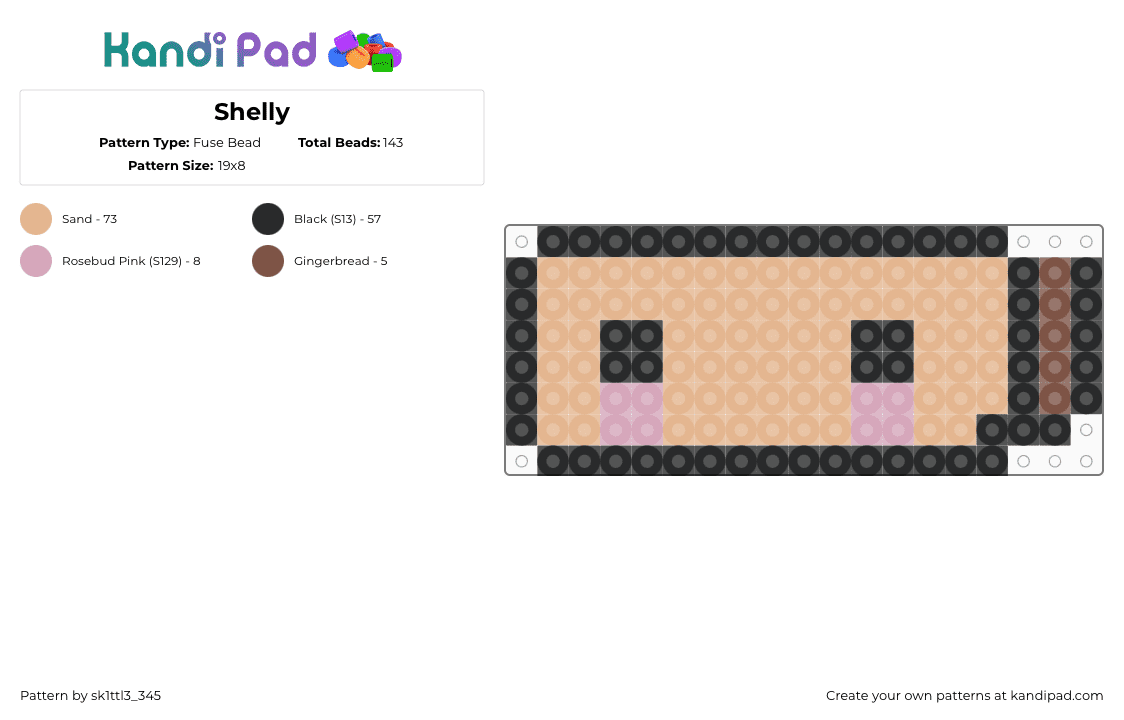 Shelly - Fuse Bead Pattern by sk1ttl3_345 on Kandi Pad - beige