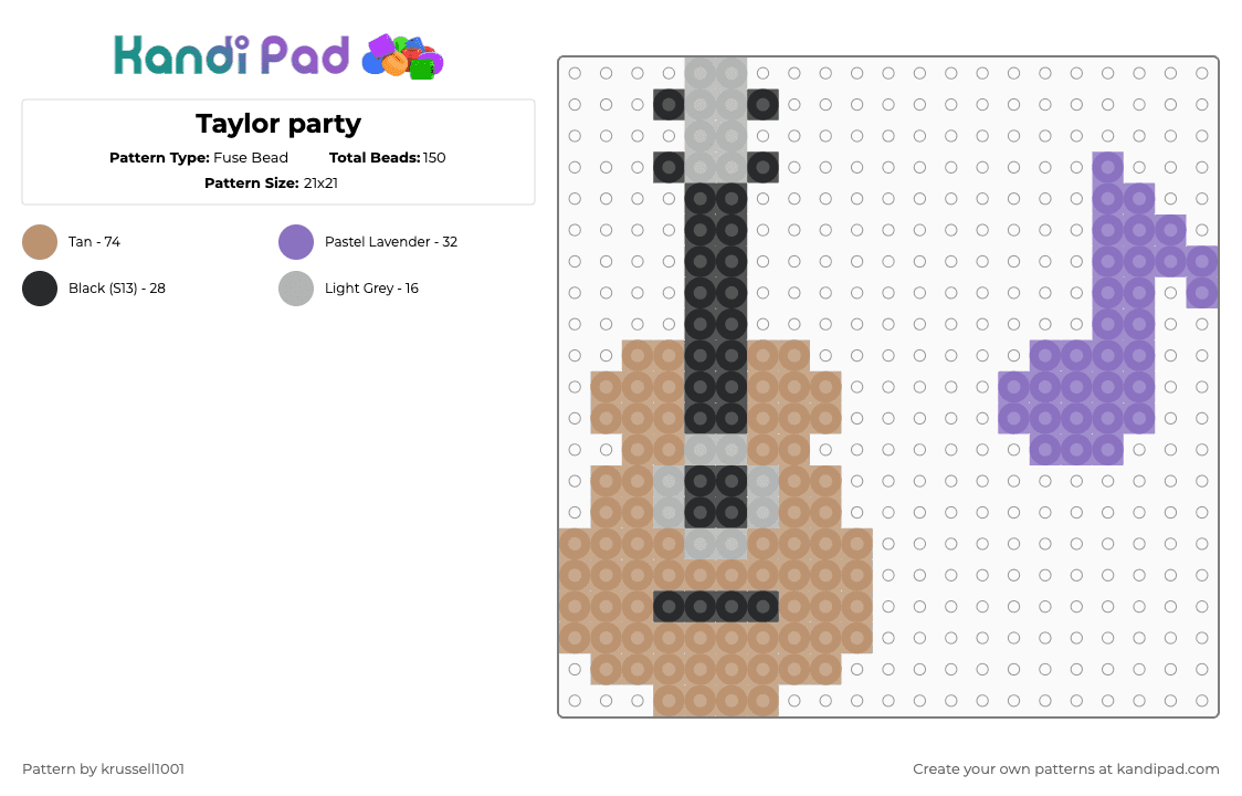 Taylor party - Fuse Bead Pattern by krussell1001 on Kandi Pad - guitar,taylor swift,music,beige,blue