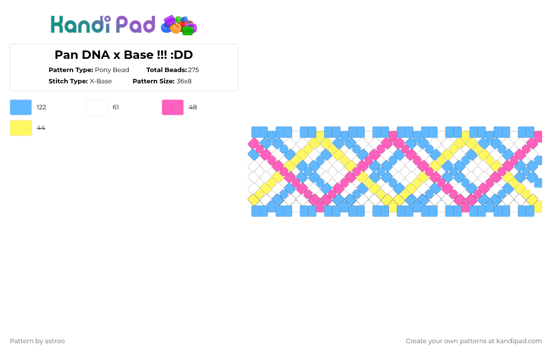 Pan DNA x Base !!! :DD - Pony Bead Pattern by astroo on Kandi Pad - light blue