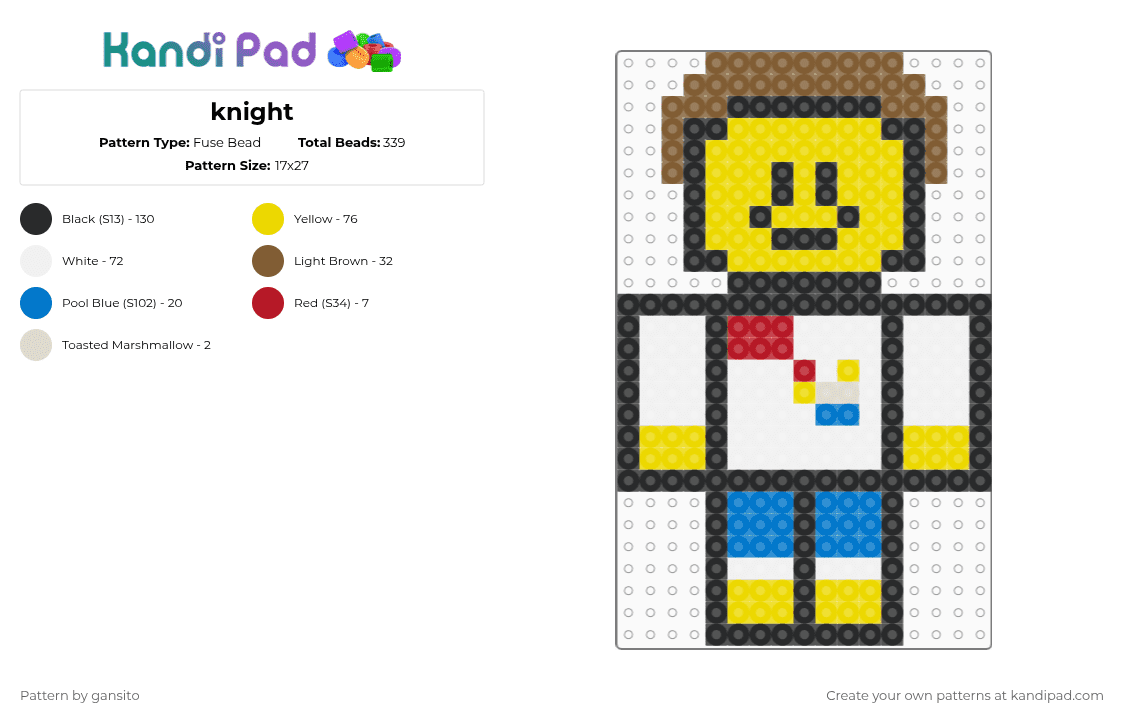 shedletsky - Fuse Bead Pattern by 714_gansito on Kandi Pad - yellow,tan