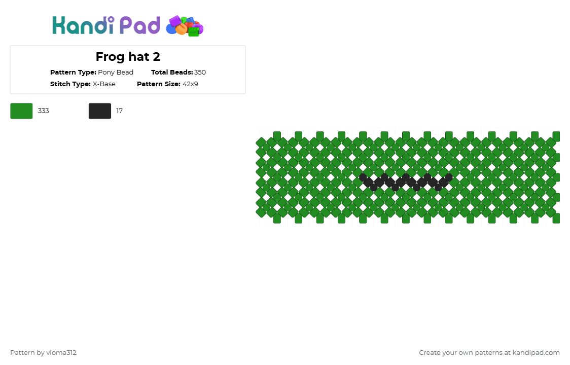 Frog hat 2 - Pony Bead Pattern by vioma312 on Kandi Pad - green