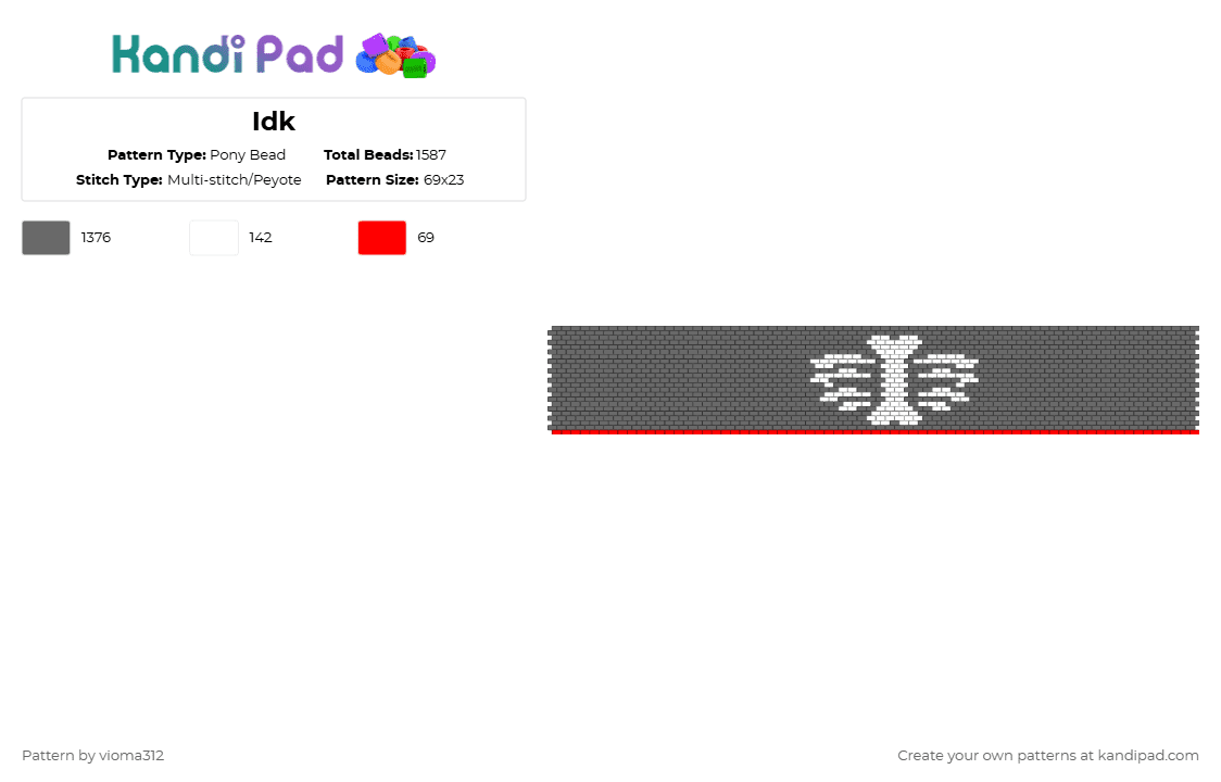 Idk - Pony Bead Pattern by vioma312 on Kandi Pad - gray