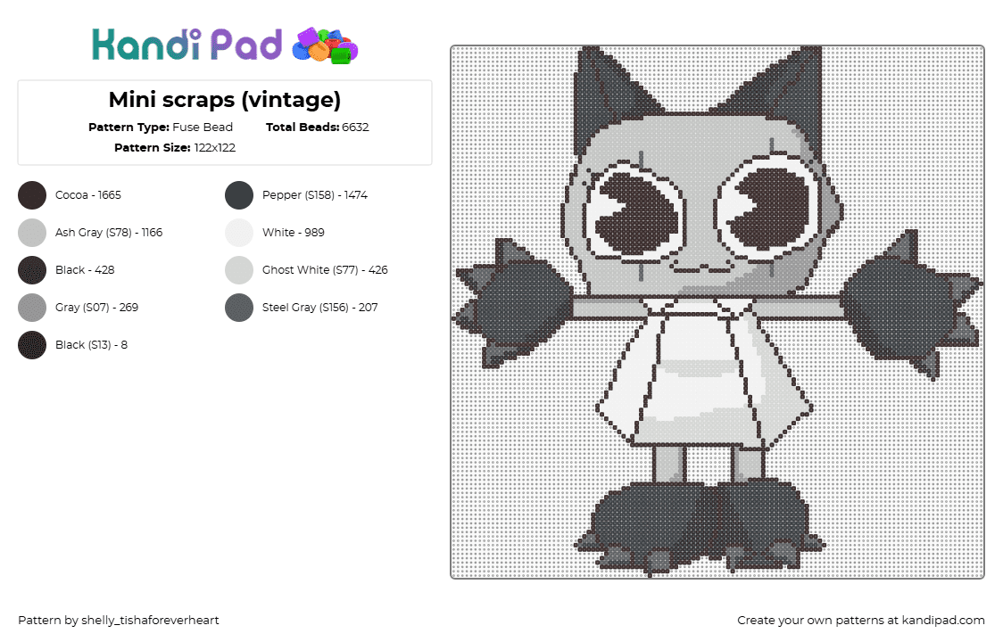 Mini scraps (vintage) - Fuse Bead Pattern by shel1if3sil_userchanged on Kandi Pad - brown,beige