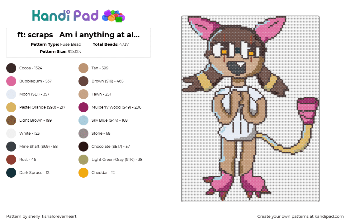 ft: scraps   Am i anything at all? BEFORE THE YATTA UPDATE - Fuse Bead Pattern by shel1if3sil_userchanged on Kandi Pad - brown,pink,beige