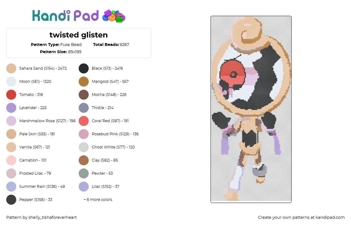 twisted glisten - Fuse Bead Pattern by shel1if3sil_userchanged on Kandi Pad - tan,beige