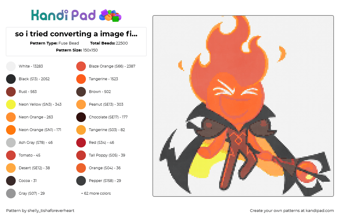 so i tried converting a image fire sprit cookie - Fuse Bead Pattern by shel1if3sil_userchanged on Kandi Pad - 