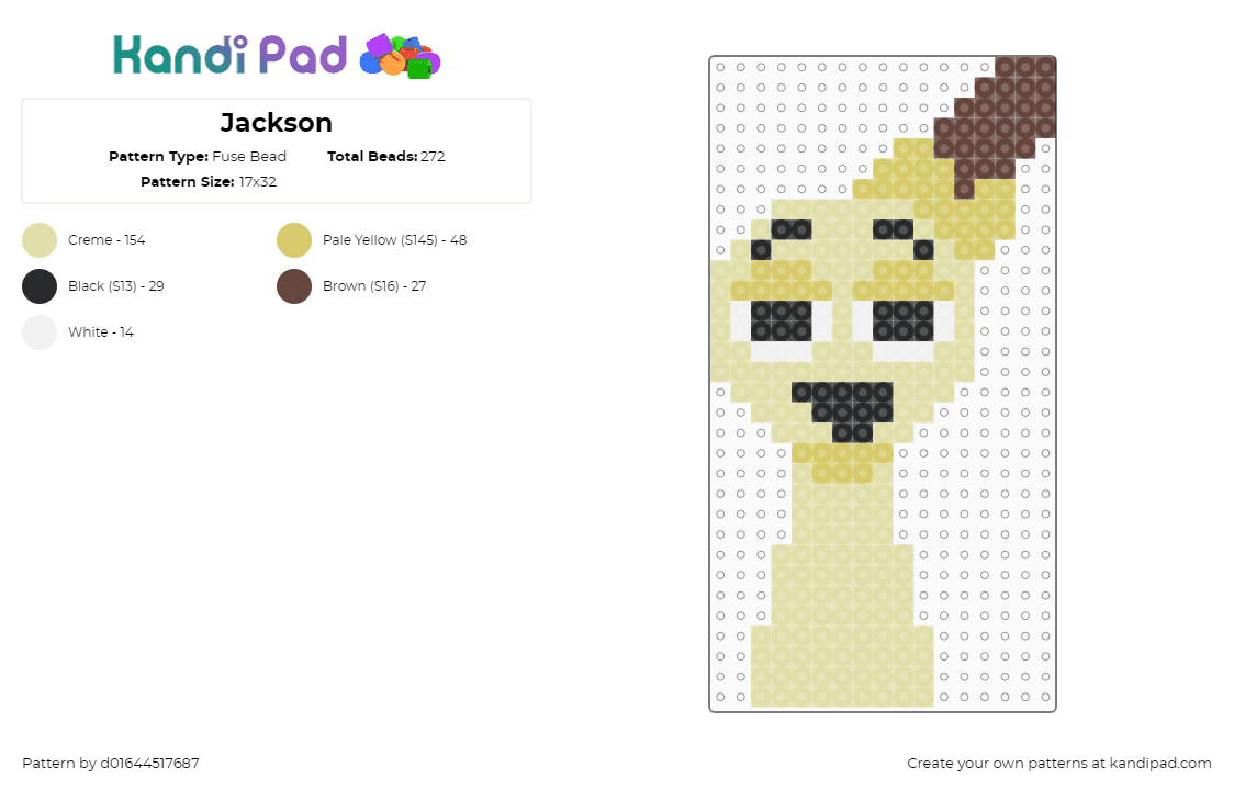 Jackson - Fuse Bead Pattern by d01644517687 on Kandi Pad - yellow,jackson,sprunki,sprunki oc