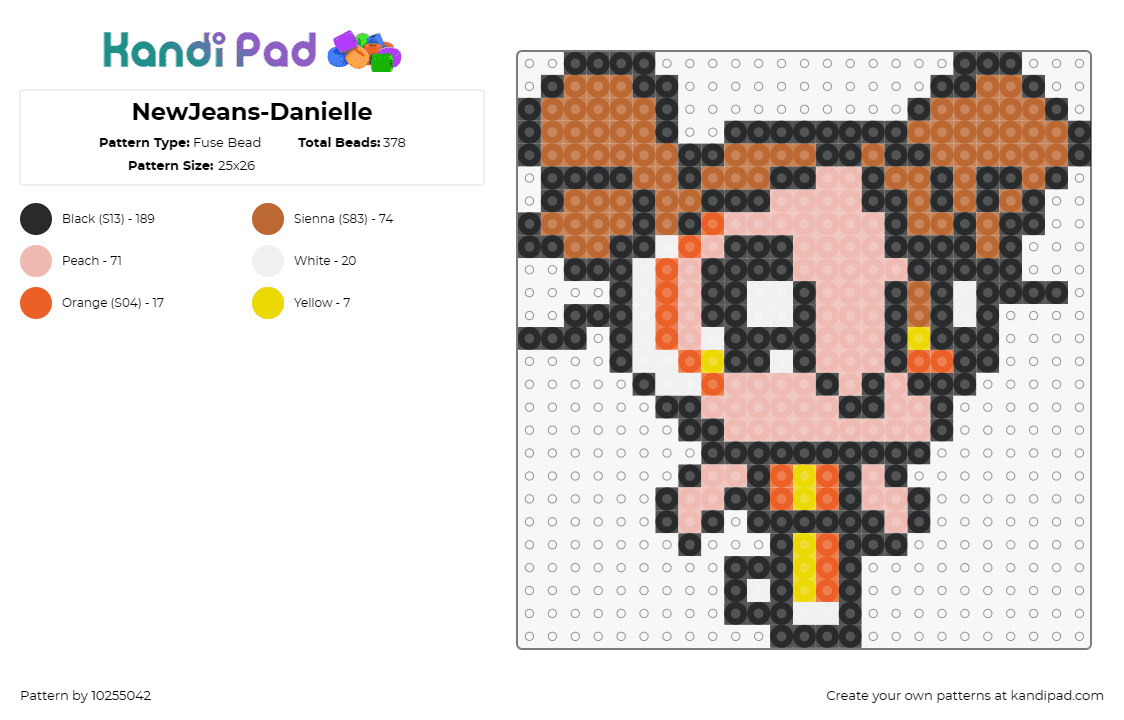 NewJeans-Danielle - Fuse Bead Pattern by 10255042 on Kandi Pad - newjeans,music,kpop,adorable,pop culture