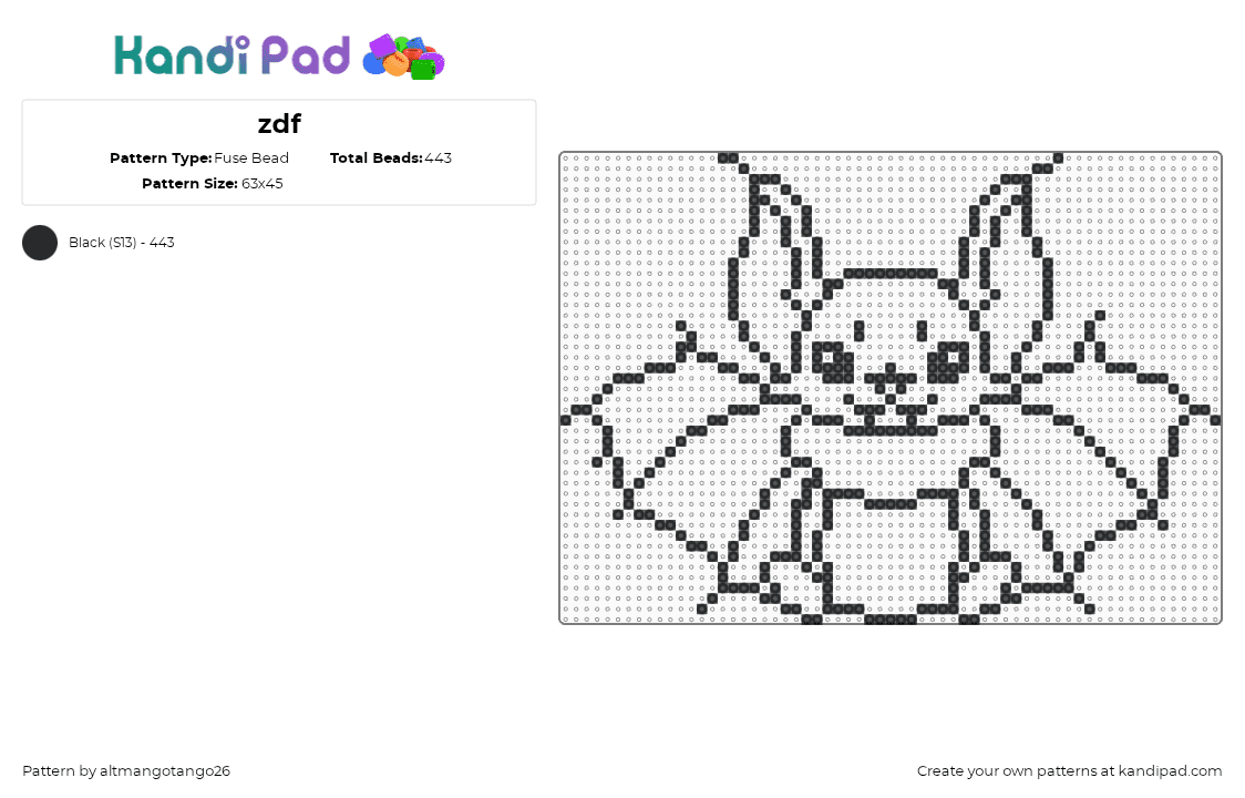 Cute bat - Fuse Bead Pattern by altmangotango26 on Kandi Pad - black