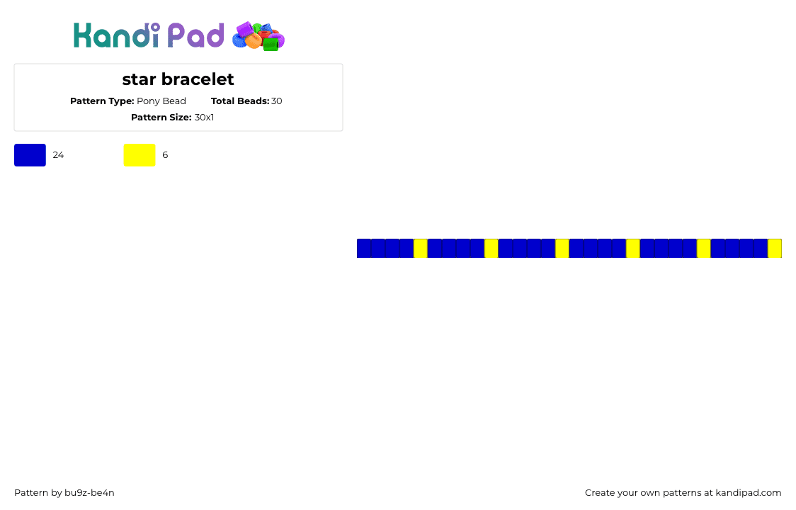 star bracelet - Pony Bead Pattern by bu9z-be4n on Kandi Pad - purple