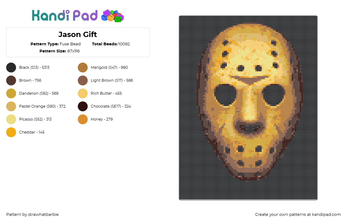 Jason Repeating Pattern Jason Gift Fuse Bead Pattern - Kandi Pad | Kandi Patterns, Fuse Bead ...