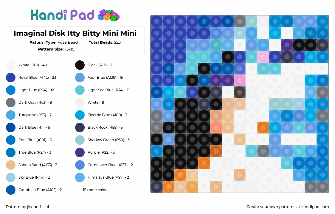 Imaginal Disk Itty Bitty Mini Mini - Fuse Bead Pattern by jisooofficial on Kandi Pad - 