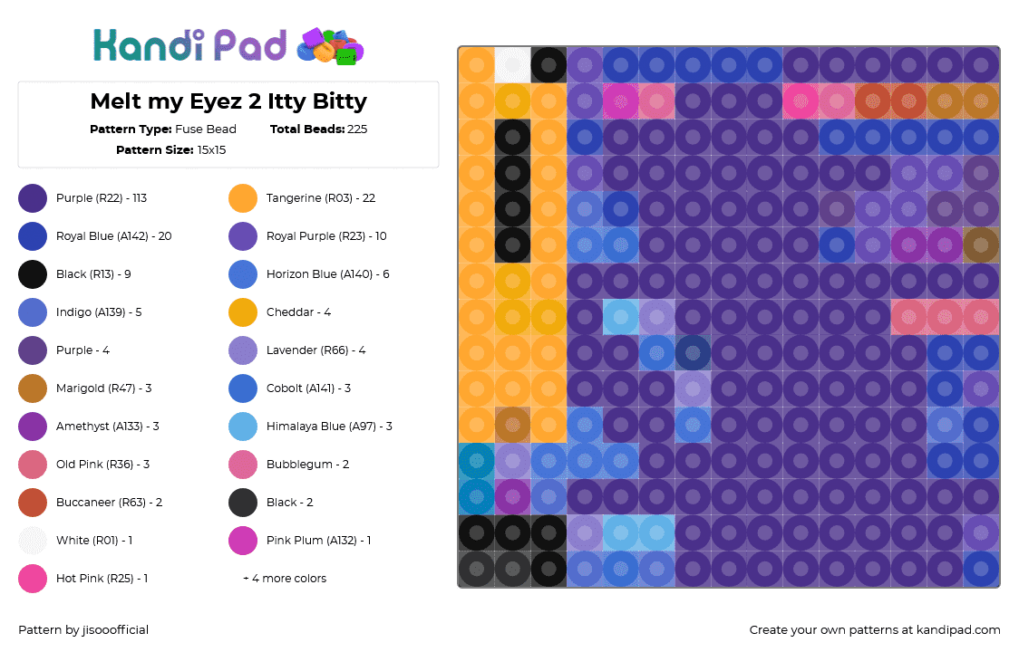 Melt my Eyez 2 Itty Bitty - Fuse Bead Pattern by jisooofficial on Kandi Pad - 