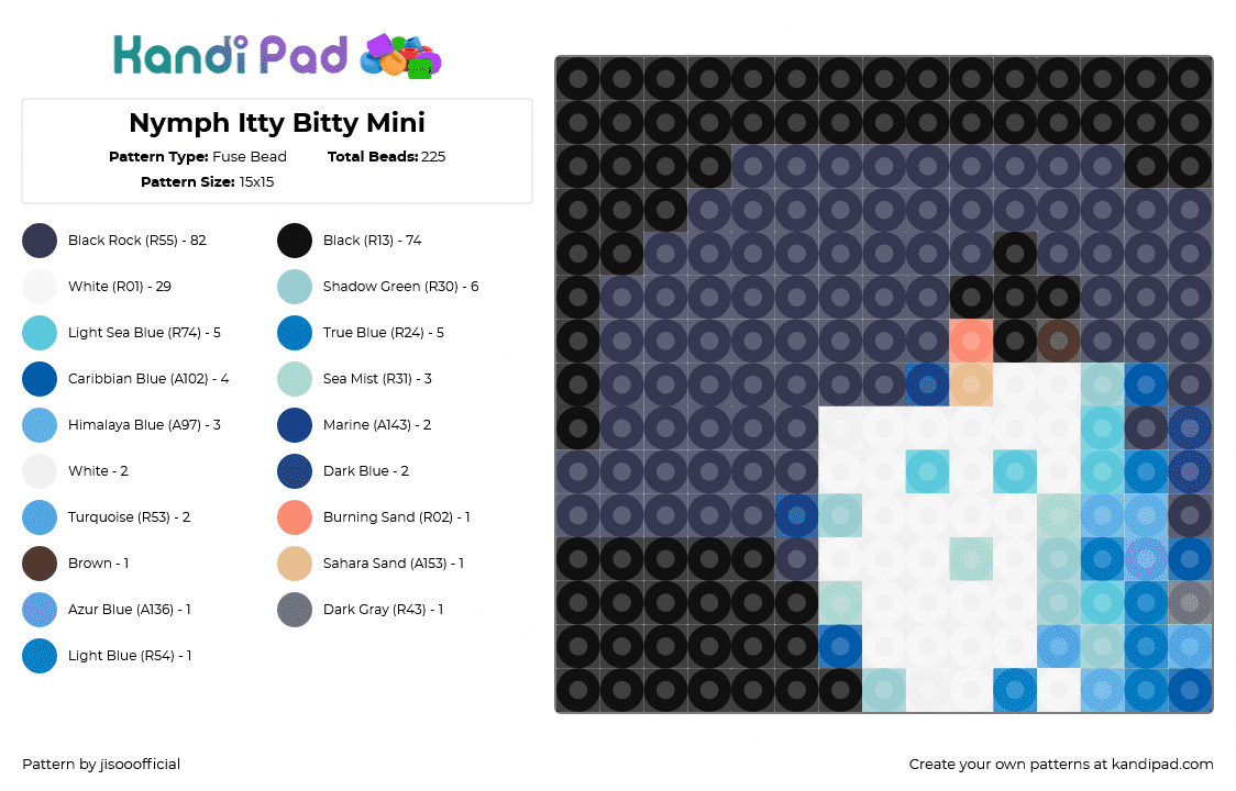 Nymph Itty Bitty Mini - Fuse Bead Pattern by jisooofficial on Kandi Pad - 