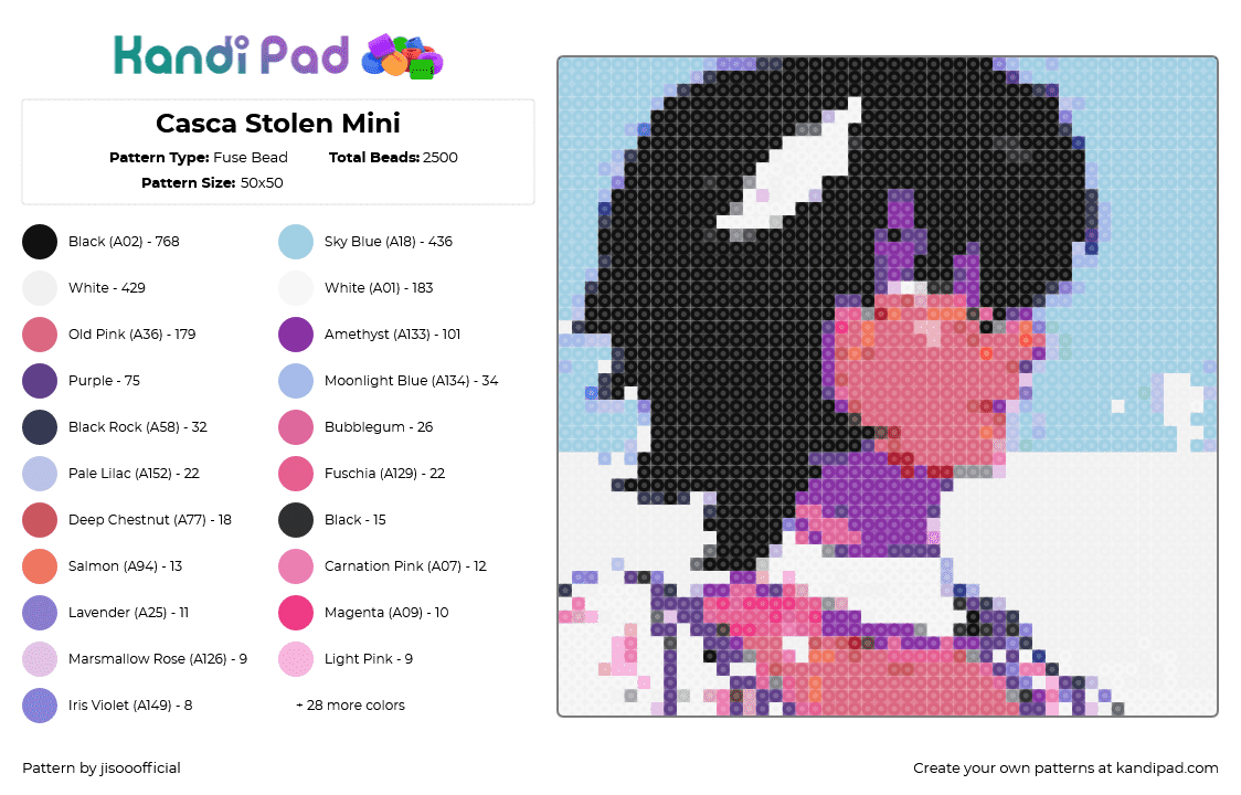 Casca Stolen Mini - Fuse Bead Pattern by jisooofficial on Kandi Pad - 