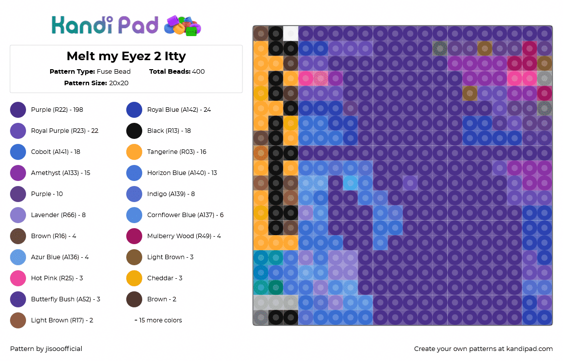 Melt my Eyez 2 Itty - Fuse Bead Pattern by jisooofficial on Kandi Pad - 