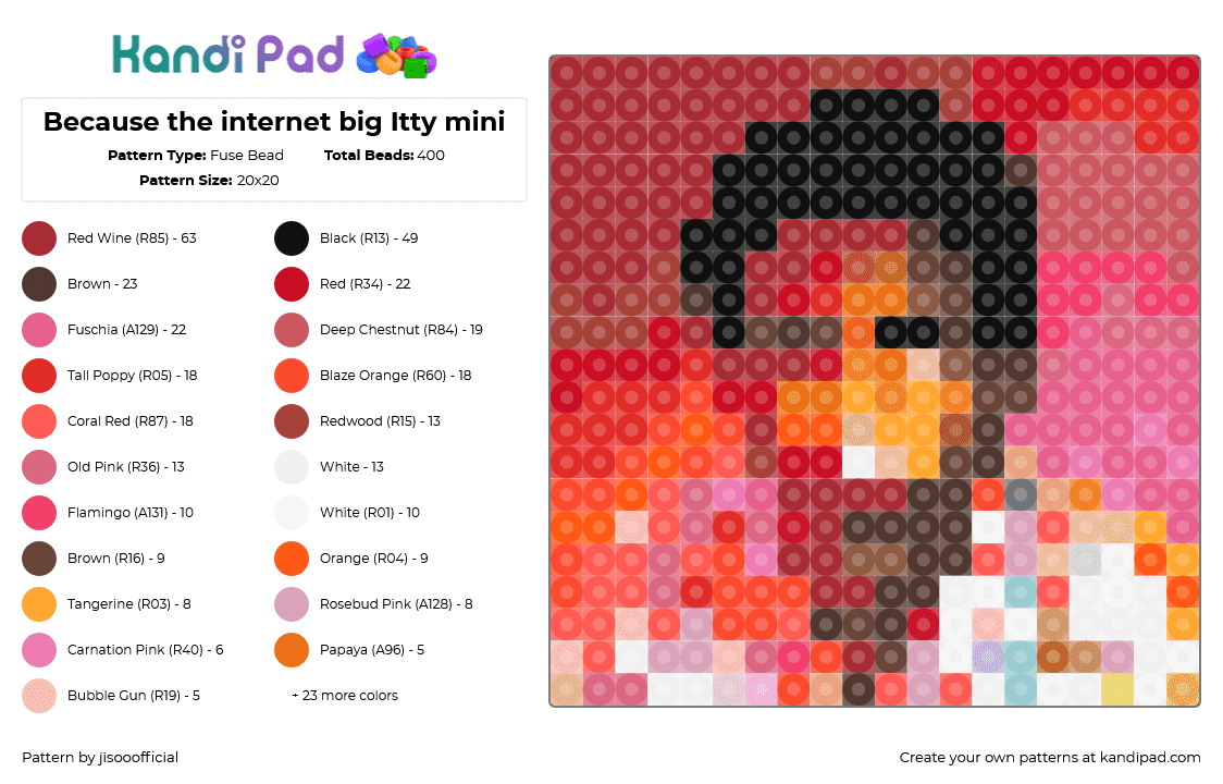 Because the internet big Itty mini - Fuse Bead Pattern by jisooofficial on Kandi Pad - 