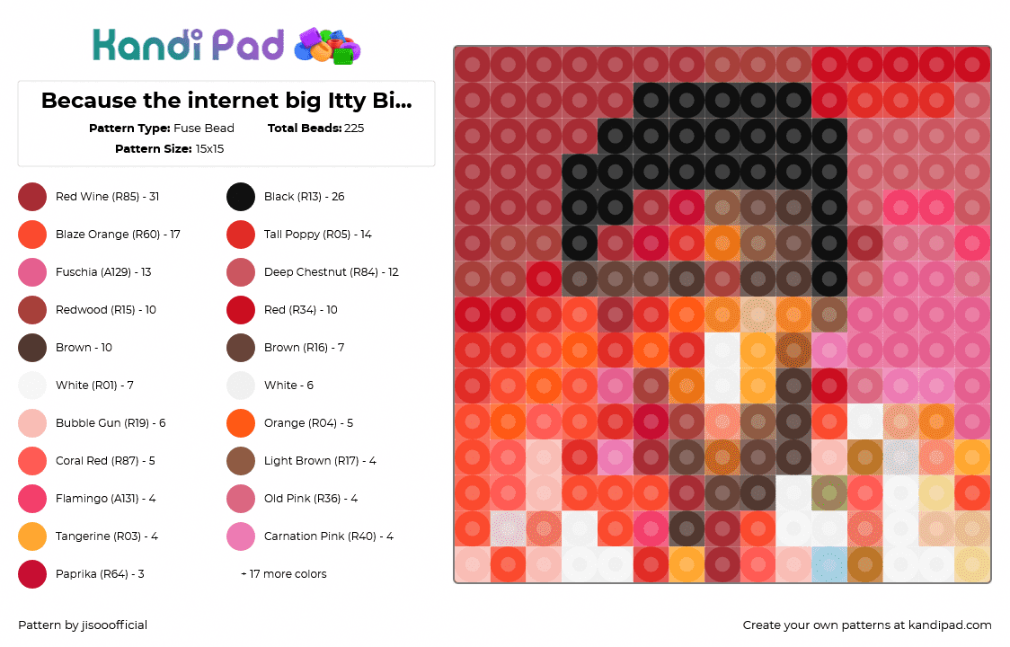Because the internet big Itty Bitty mini - Fuse Bead Pattern by jisooofficial on Kandi Pad - 
