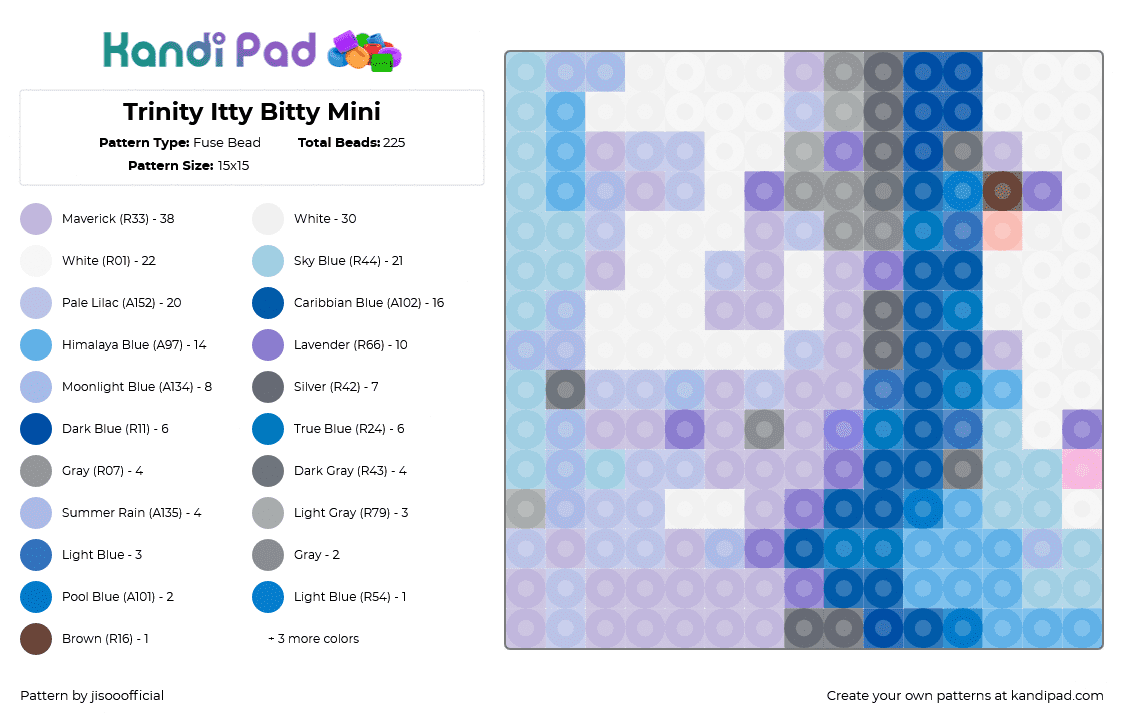 Trinity Itty Bitty Mini - Fuse Bead Pattern by jisooofficial on Kandi Pad - 