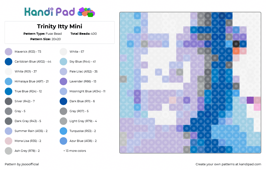 Trinity Itty Mini - Fuse Bead Pattern by jisooofficial on Kandi Pad - 