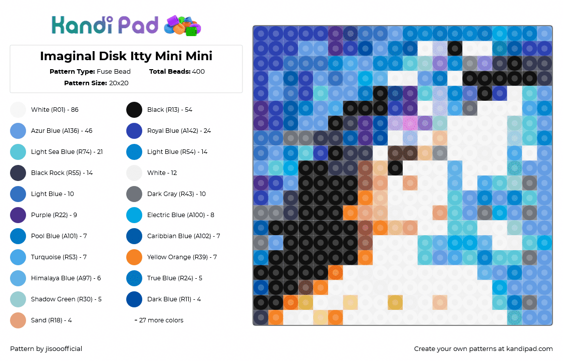 Imaginal Disk Itty Mini Mini - Fuse Bead Pattern by jisooofficial on Kandi Pad - 