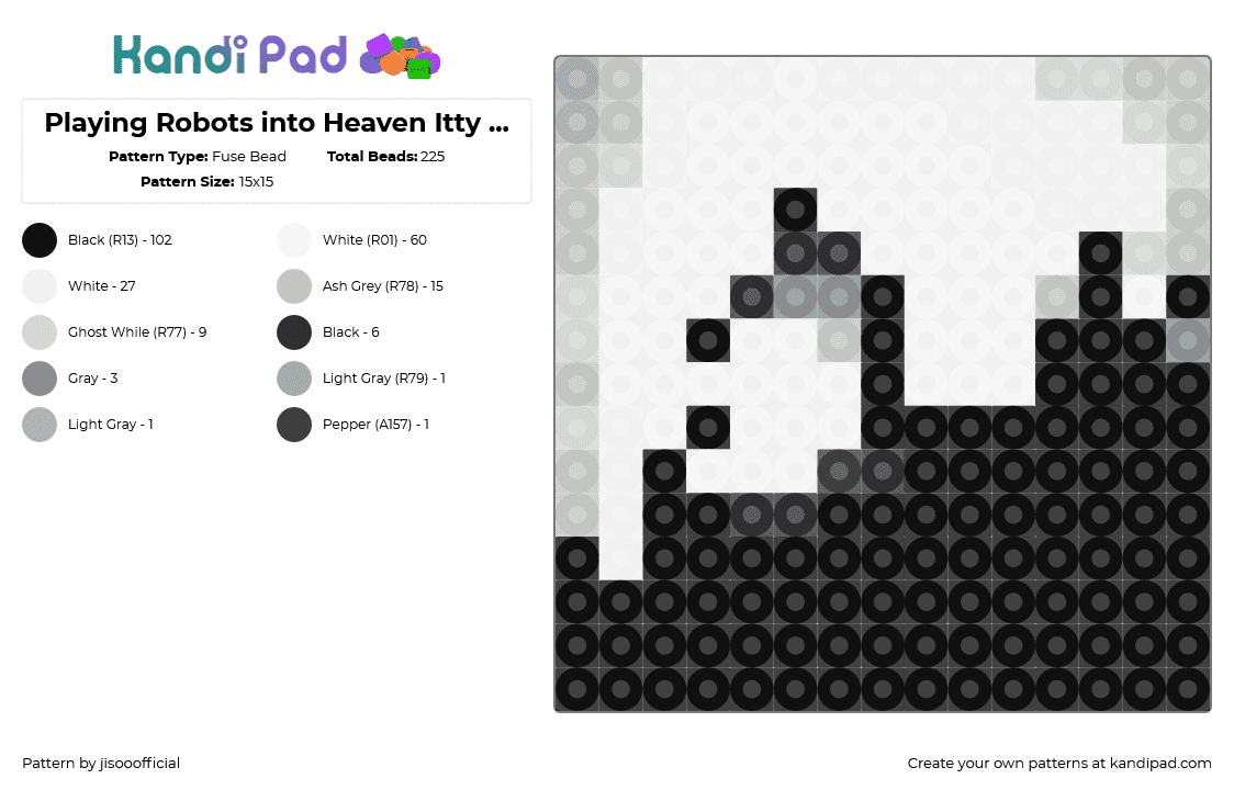 Playing Robots into Heaven Itty Bitty Mini - Fuse Bead Pattern by jisooofficial on Kandi Pad - white,beige