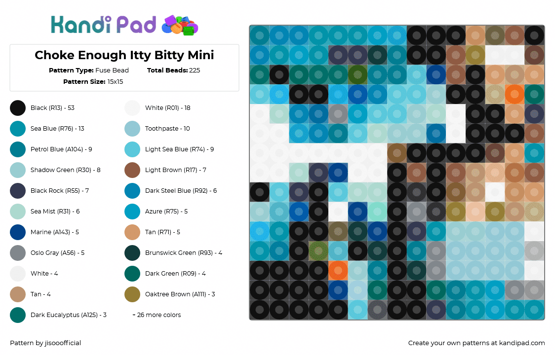 Choke Enough Itty Bitty Mini - Fuse Bead Pattern by jisooofficial on Kandi Pad - 