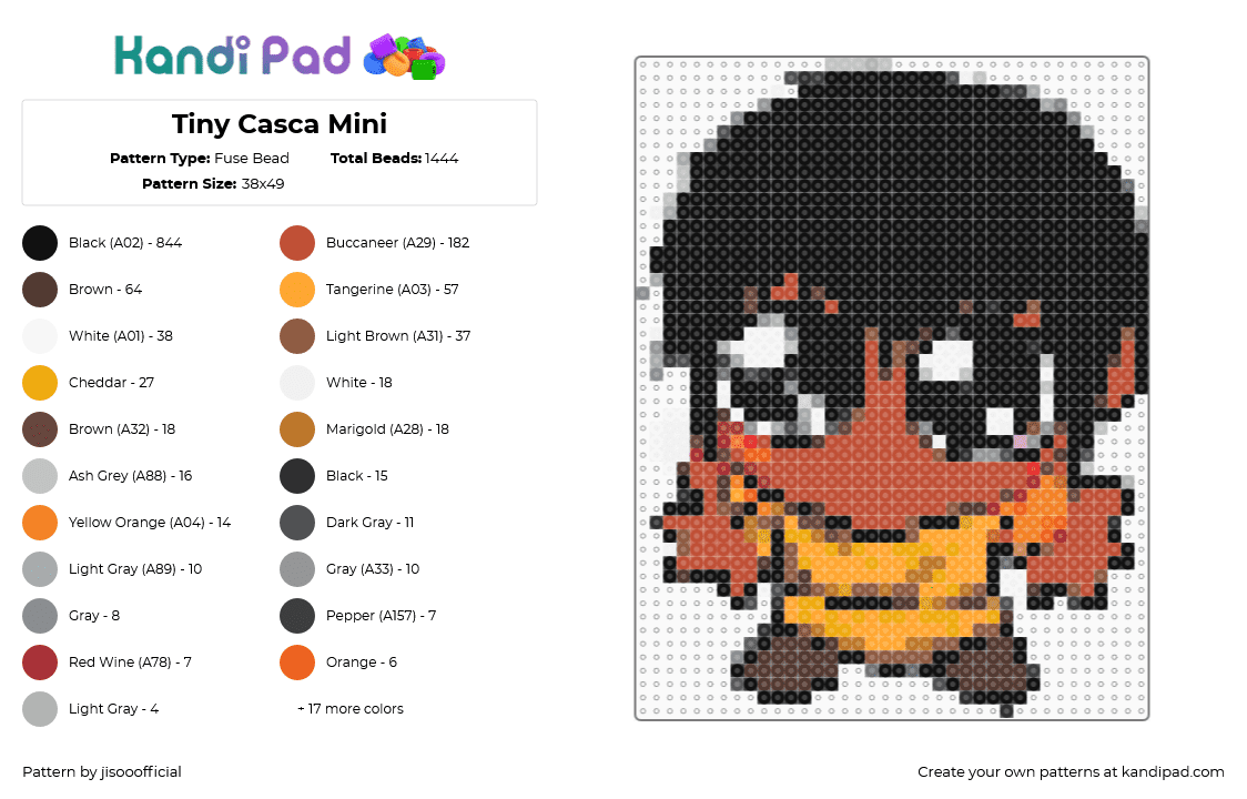 Tiny Casca Mini - Fuse Bead Pattern by jisooofficial on Kandi Pad - 