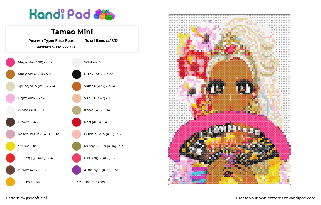 Tamao Mini - Fuse Bead Pattern by jisooofficial on Kandi Pad - 