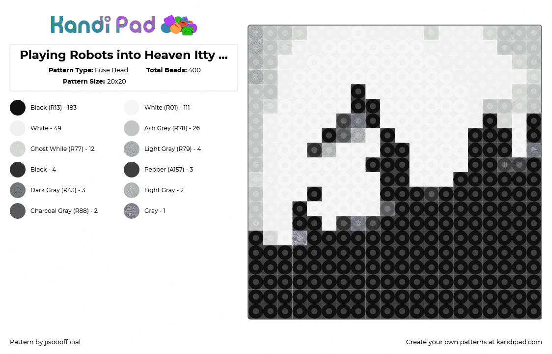 Playing Robots into Heaven Itty Mini - Fuse Bead Pattern by jisooofficial on Kandi Pad - 