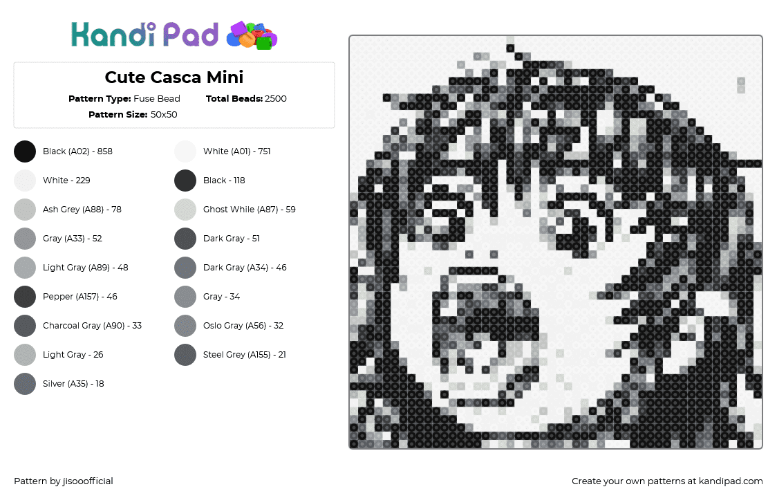 Cute Casca Mini - Fuse Bead Pattern by jisooofficial on Kandi Pad - 