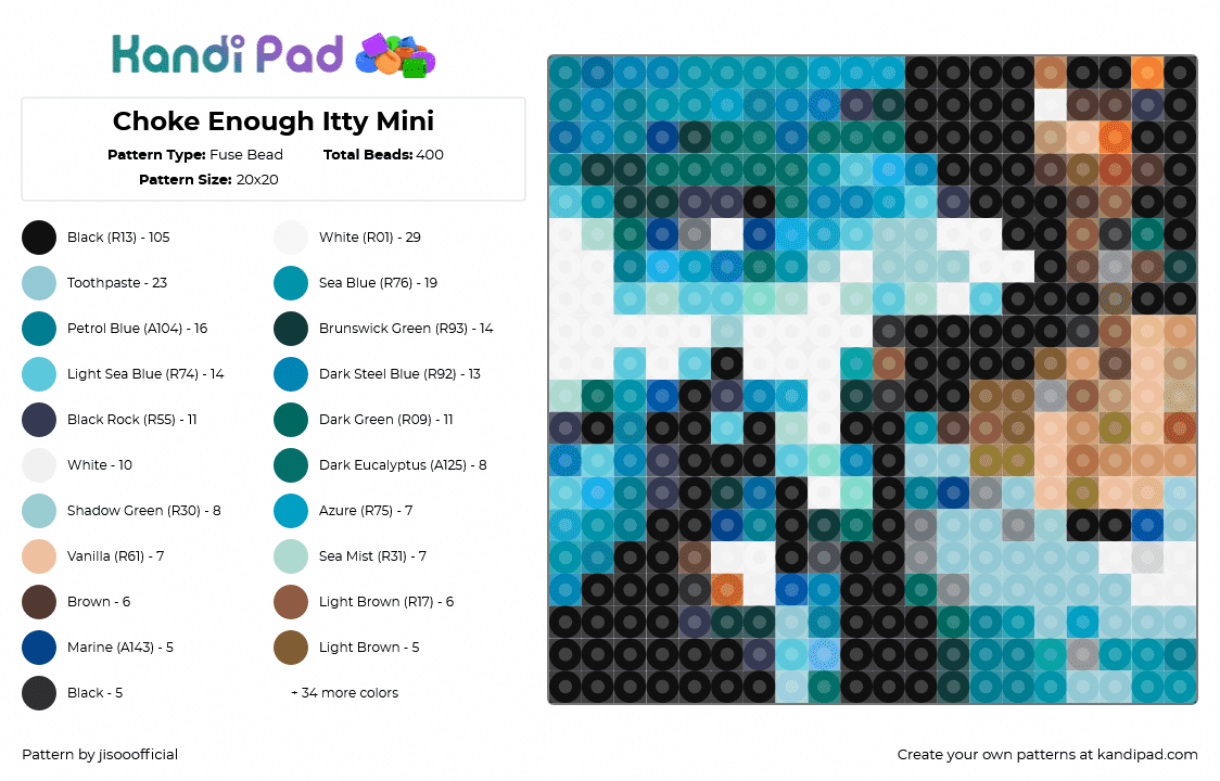 Choke Enough Itty Mini - Fuse Bead Pattern by jisooofficial on Kandi Pad - 