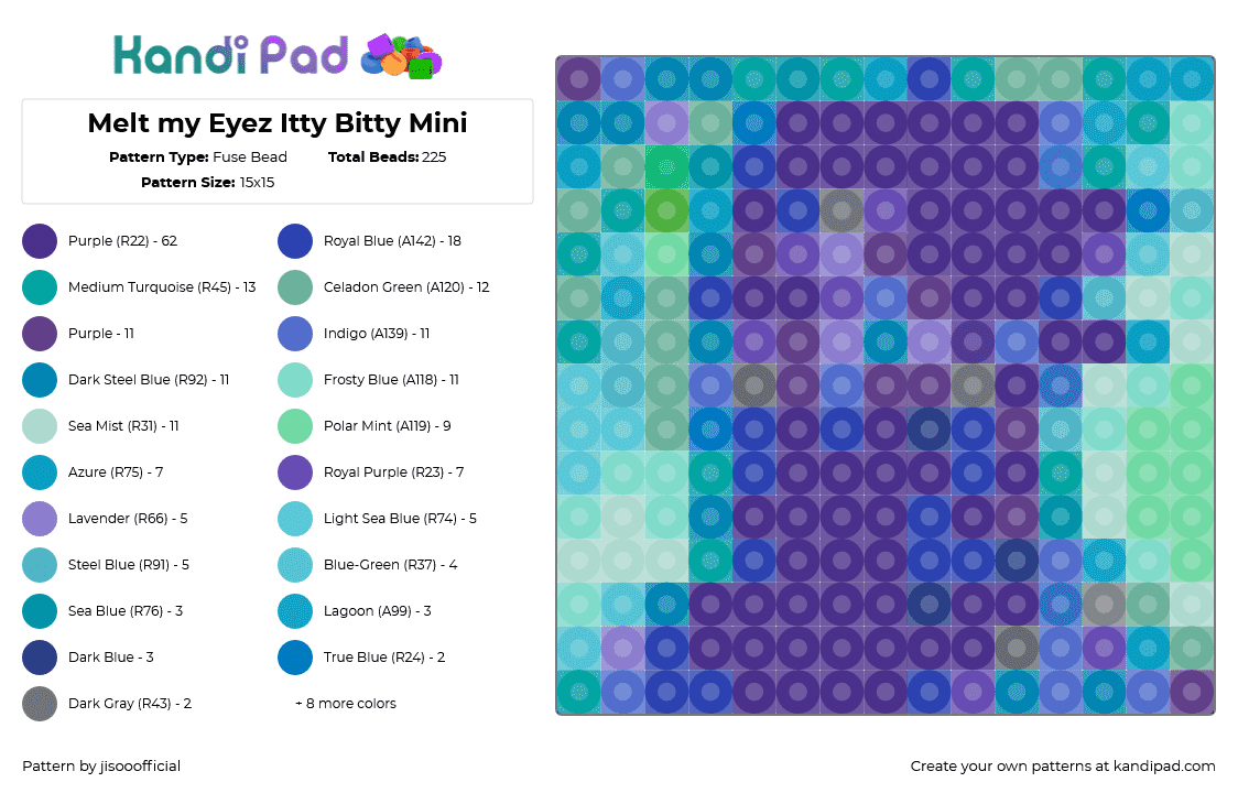 Melt my Eyez Itty Bitty Mini - Fuse Bead Pattern by jisooofficial on Kandi Pad - 