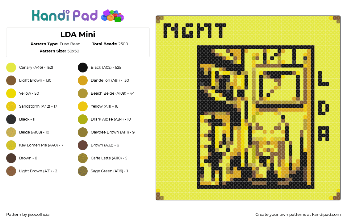 LDA Mini - Fuse Bead Pattern by jisooofficial on Kandi Pad - 