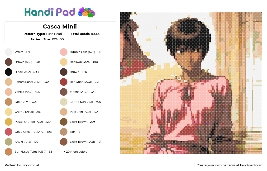 Casca Minii - Fuse Bead Pattern by jisooofficial on Kandi Pad - 