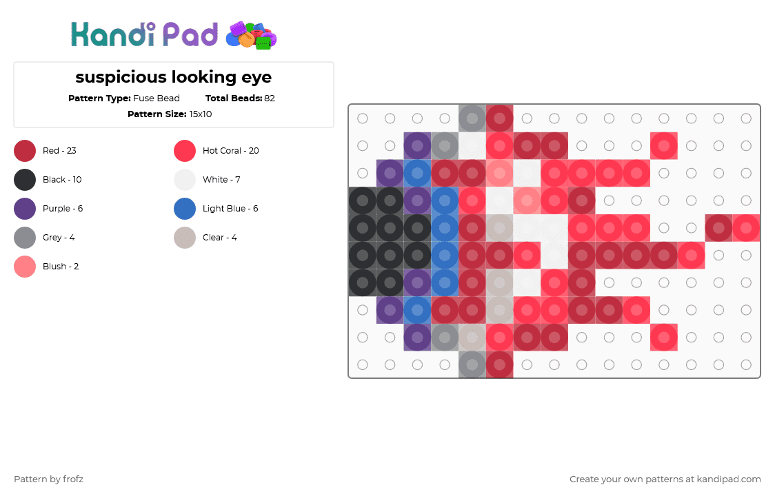 suspicious looking eye - Fuse Bead Pattern by frofz on Kandi Pad - red,terraria,suspicious looking eye
