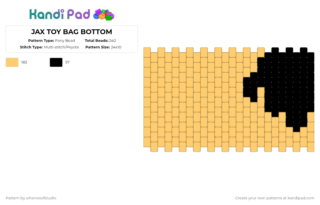 JAX TOY BAG BOTTOM - Pony Bead Pattern by wherwoofstudio on Kandi Pad - jax,tadc,toy