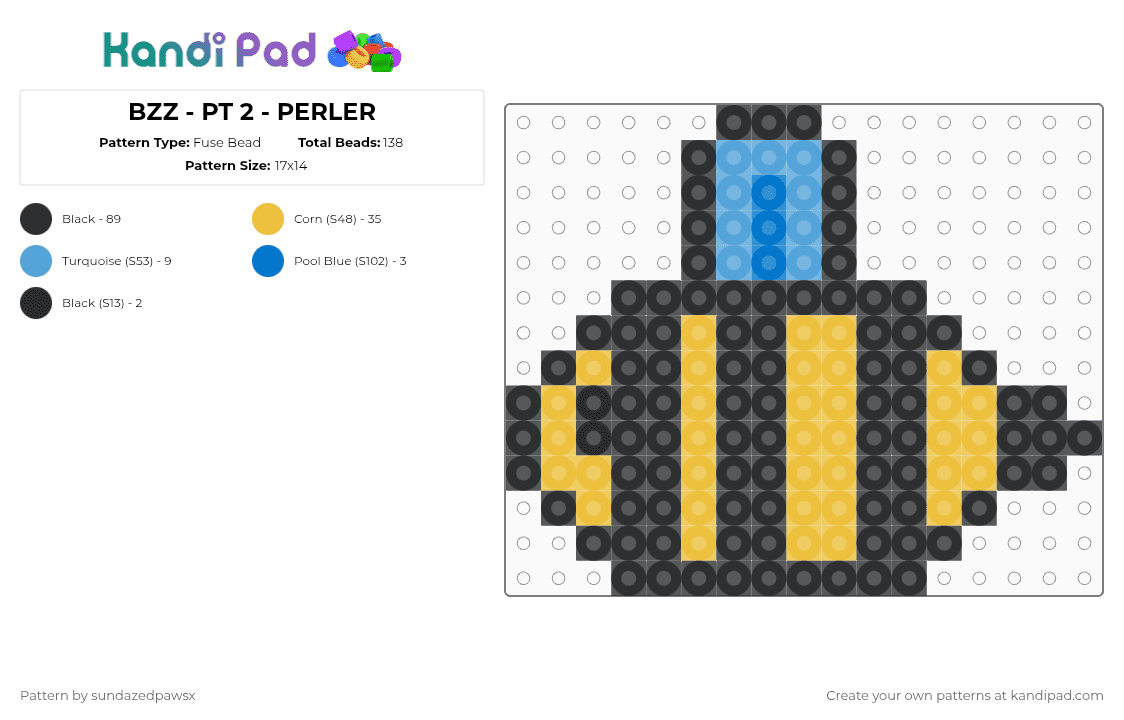 BZZ - PT 2 - PERLER - Fuse Bead Pattern by deleted_user_452524 on Kandi Pad - black,yellow