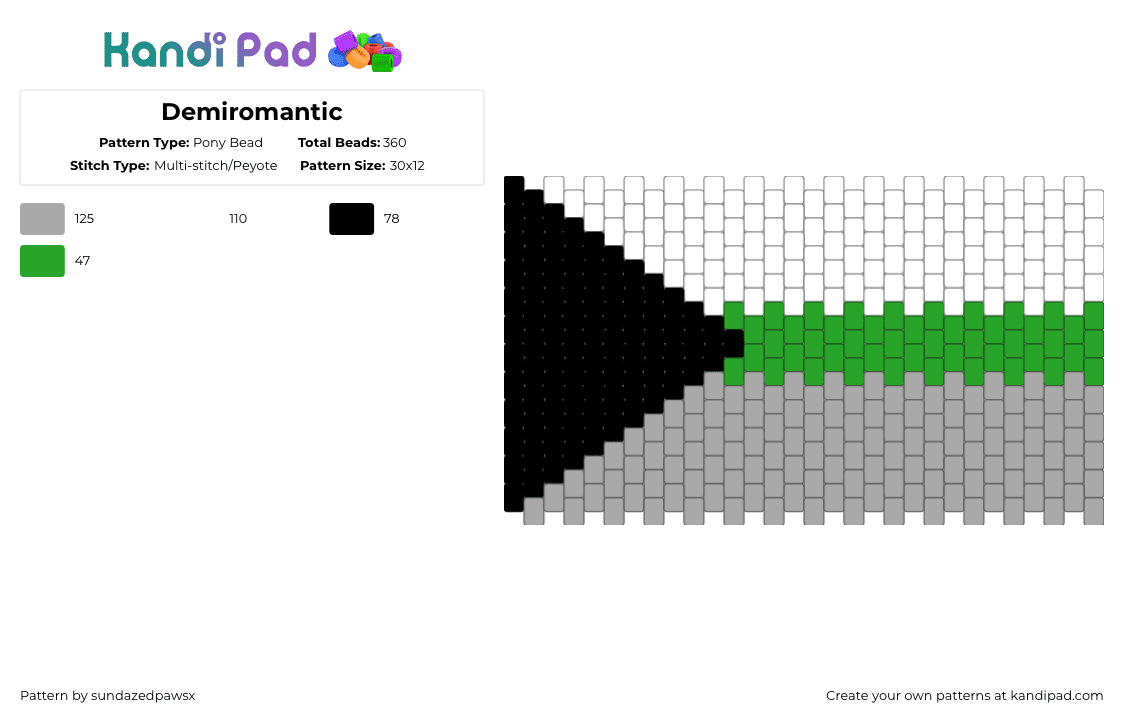 DEMIROMANTIC - Pony Bead Pattern by deleted_user_452524 on Kandi Pad - beige, green