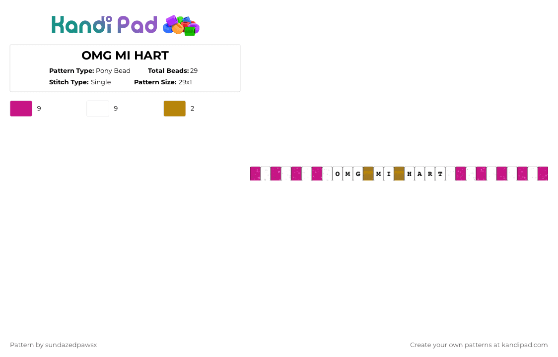 Omg Pattern Omg Pony Bead Patterns - Gallery - Kandi Pad | Kandi Patterns, Fuse ...