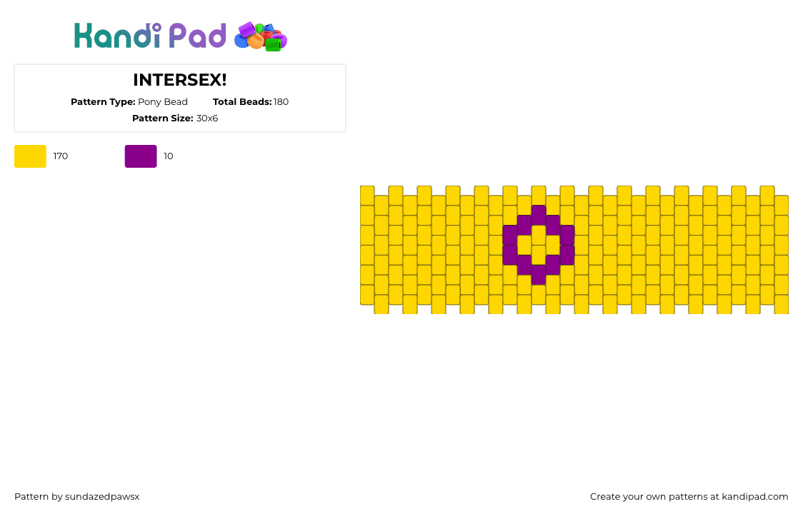 INTERSEX! - Pony Bead Pattern by sundazedpawsx on Kandi Pad - yellow