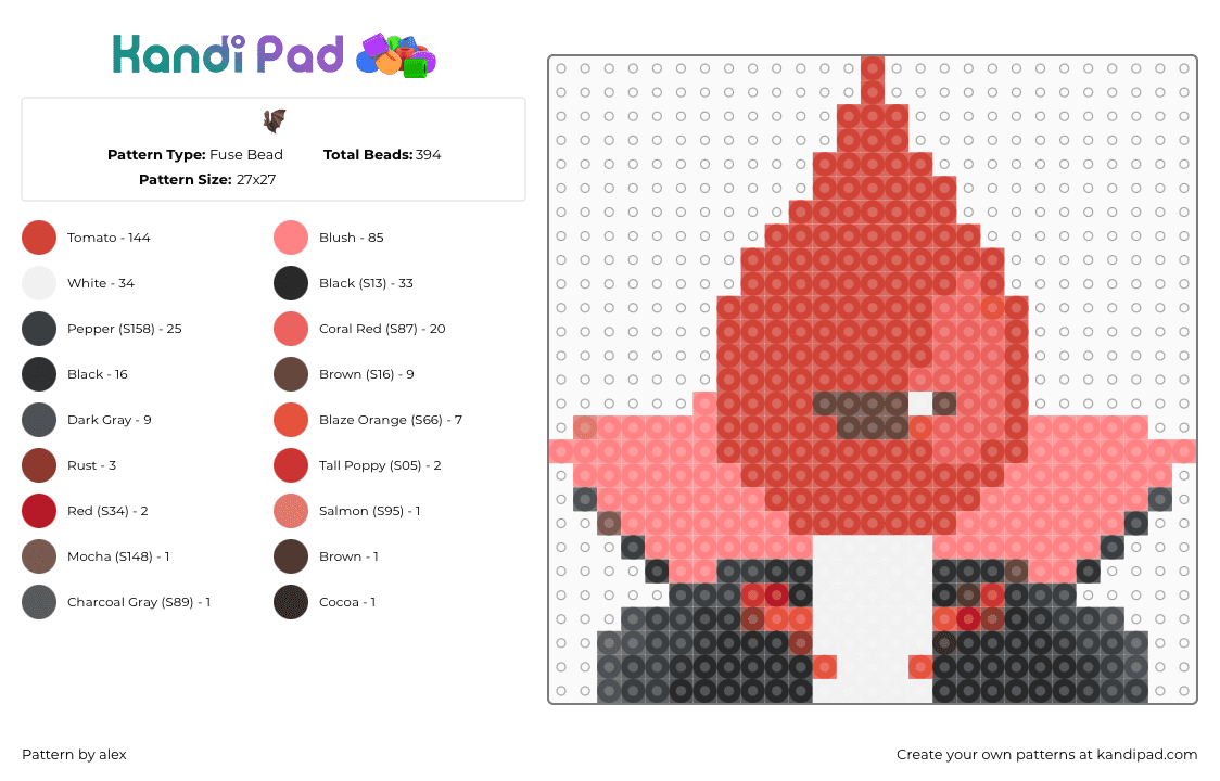 🦇 Fuse Bead Pattern - Kandi Pad | Kandi Patterns, Fuse Bead Patterns ...