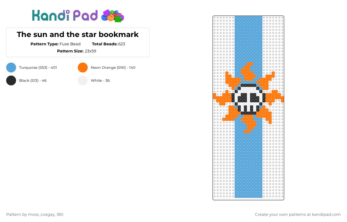 The sun and the star bookmark - Fuse Bead Pattern by moss_cosgay_180 on Kandi Pad - light blue,solanglo,percy jackson