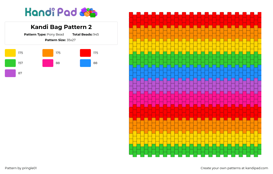 Kandi Backpack Patterns Kandi Bag Pattern 2 Pony Bead Pattern - Kandi Pad | Kandi Patterns ...