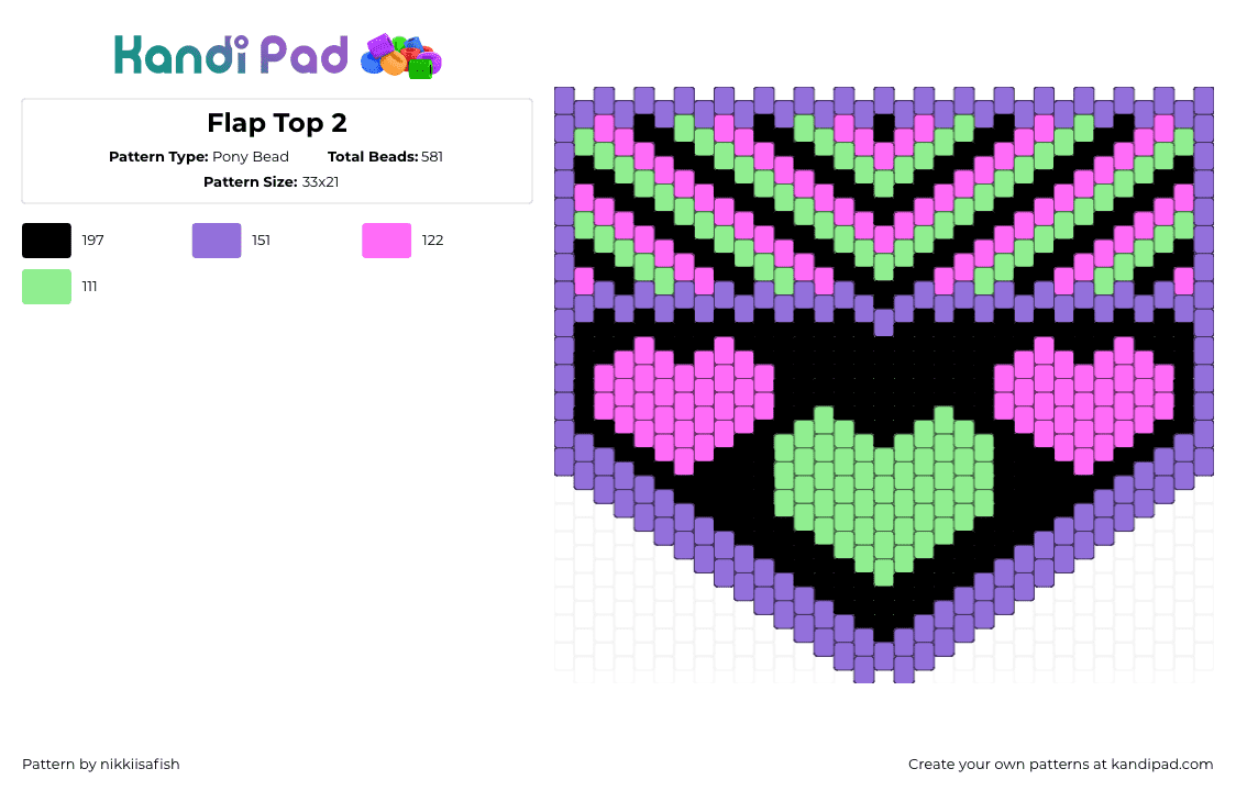 Flap Top 2 - Pony Bead Pattern by nikkiisafish on Kandi Pad - purple