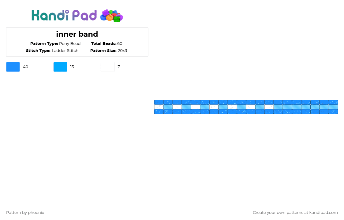 inner band - Pony Bead Pattern by phoenix on Kandi Pad - light blue