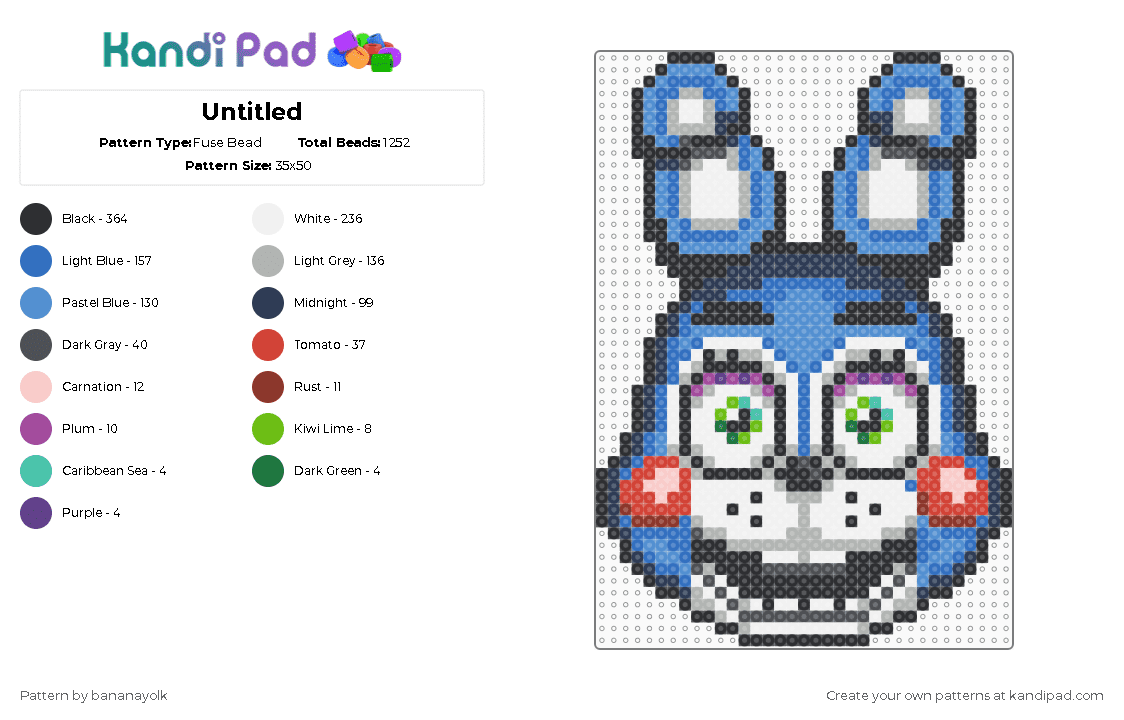 Untitled - Fuse Bead Pattern by bananayolk on Kandi Pad - light blue,blue,purple,beige