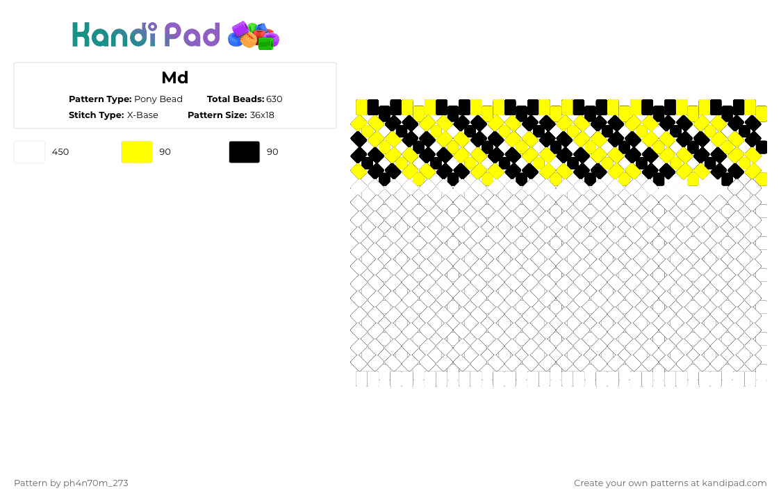 Md - Pony Bead Pattern by ph4n70m_273 on Kandi Pad - white